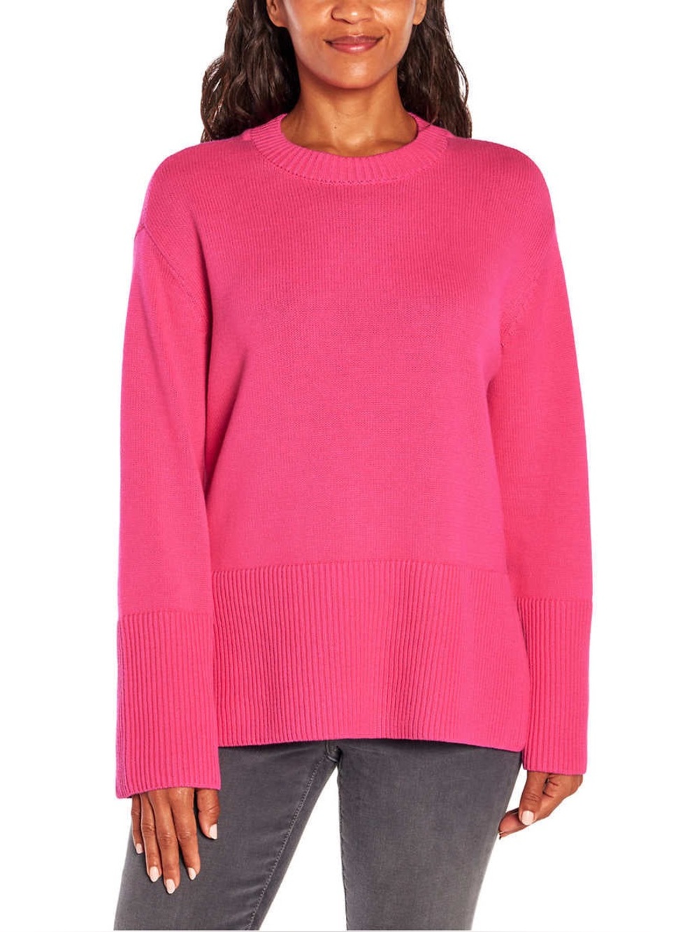 Gap 100% Cotten Women's Crewneck Pullover Sweater - Bright Pink